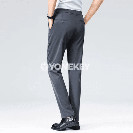 Erkekler üçin klassiki slim fit iş balagy, ähli möwsüm üçin