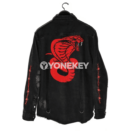 Erkekler üçin Harajuku stilde ýaz-güýz denim jacket, döwrebap eşik