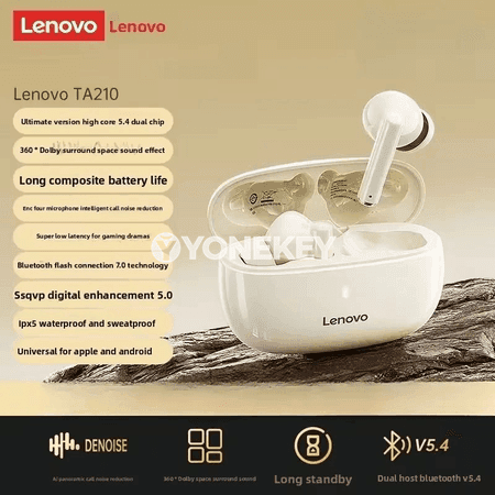 Lenovo TA210 simsiz Bluetooth naýnikler, mikrofonly, sport üçin