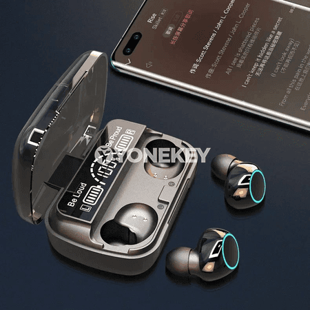 M30 TWS Bluetooth gulaklyklar, su geçirmeýän, mikrofonly, ses basyşy azaldyşly