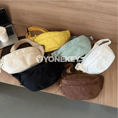 Zenanlar üçin korduroý bil sumkasy, egin we crossbody görnüşli