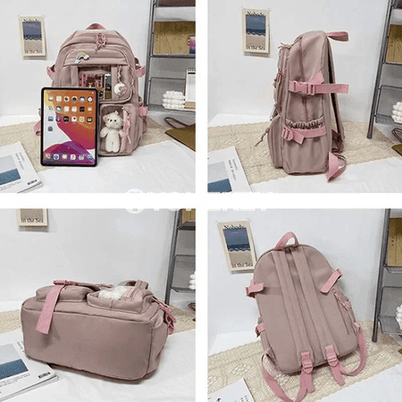 Kawaii stilindäki zenanlar üçin ýeňil okuw sumkasy