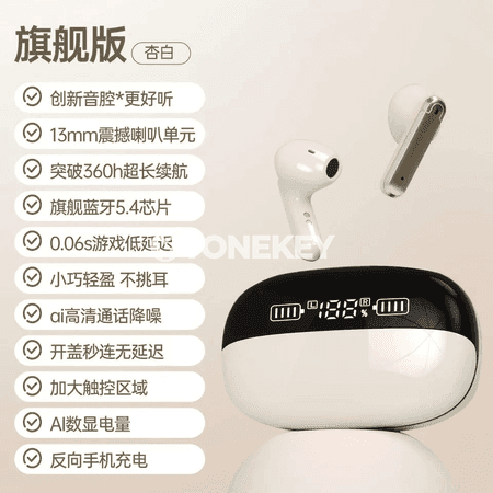 T08 Bluetooth simsiz nauşnikler, LED ekranly, mikrafonly