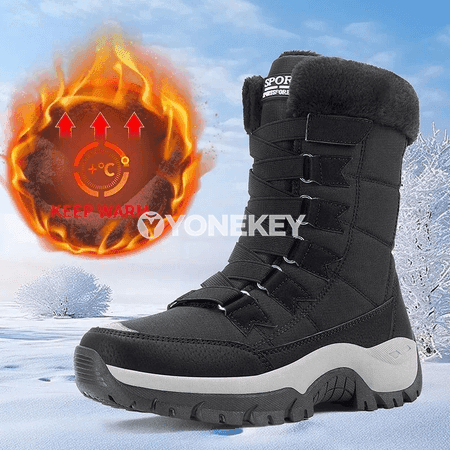 Aýal-gyzlar üçin ýyly gyş topukly boots köwüşler, suwdan goraýjy