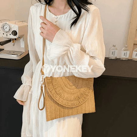 Tomus üçin käsedirilen gamyş clutch sumka, ýeňil egin sumkasy