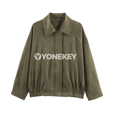 Zenanlar üçin retro pilot jaket, ýaz- güýz üçin gündelik stil
