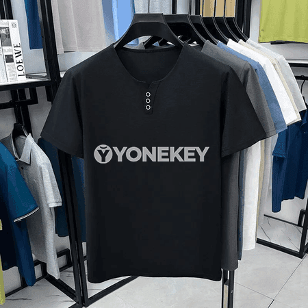 Erkekler üçin ýeňil, dem alýan slim fit henli futbolka