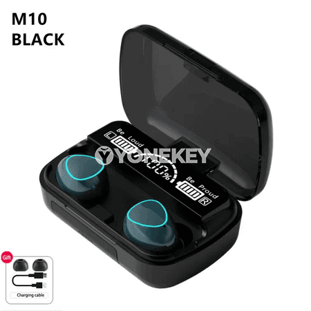 M10 TWS Bluetooth 5.3 simsiz nauşnik, 3500mAh zarýad gutusy bilen