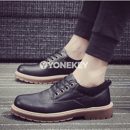 Erkekler üçin retro deri ankle köwüşler, gündelik we ýeňil iş köwüşi