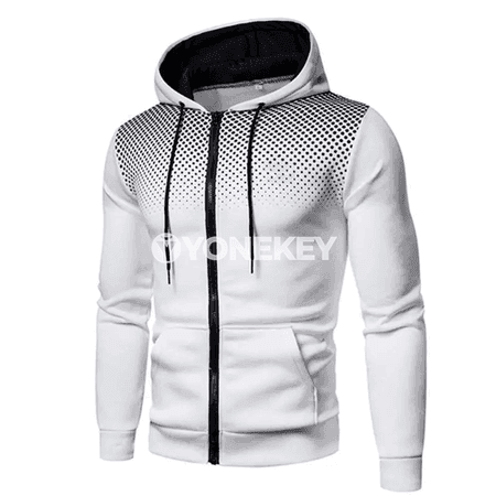 Erkekler üçin güýz-gyş fermuarly hoodie jaket, jübili sport görnüşi