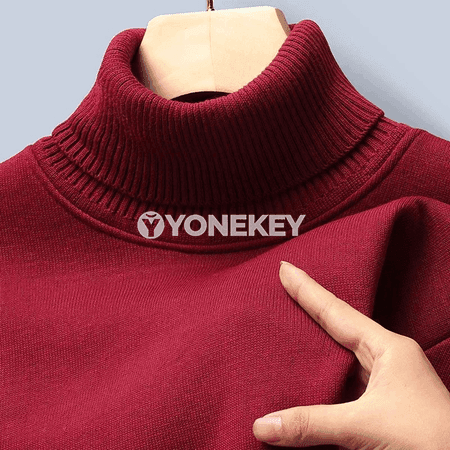 Erkekler üçin ýyly turtlenek sviter, ýumşak fleesli, rahat kesim
