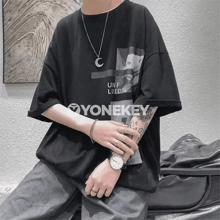 Erkekler üçin giň ölçegli talyp futbolka, moda çaply, 8XL
