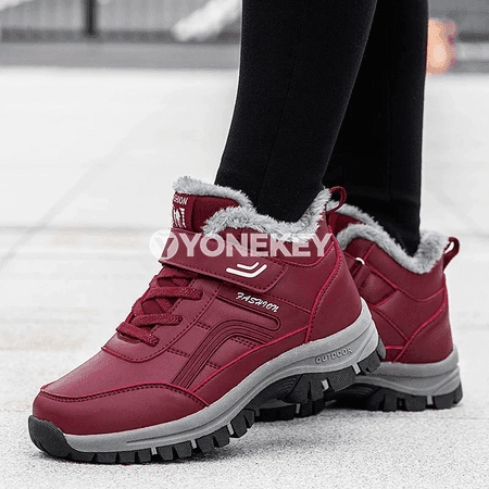 Zenanlar üçin ýyly, suw geçirmeýän ankle botinkalar, platformaly