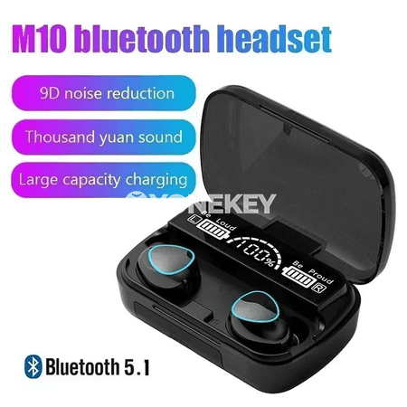 M10 Bluetooth nauşnik, LED displeýli, suw geçirmeýän sport headset