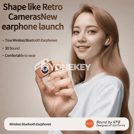 Bluetooth TWS simsiz nauşnikler, sport üçin HIFI stereo, mikrofonly