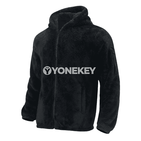 Erkekler üçin ýyly fleece zipli kapşonly kurtka