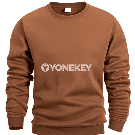 Erkekler üçin ýeňil sweatshirt, tegelek boýun, gündelik stil