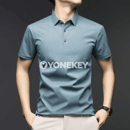 Erkekler üçin ýeňil ice silk polo köýnek, tomus üçin, dürli reňklerde