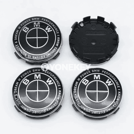 BMW M belgili 56/68 mm tigir merkezi gapaklary, 4 sany