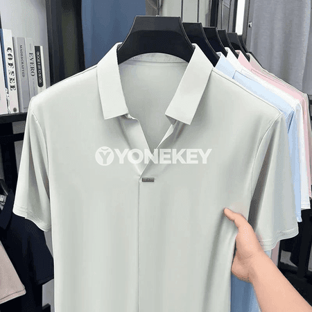 Erkekler üçin ýeňil howa geçiriji gysga ýeňli polo köýnek