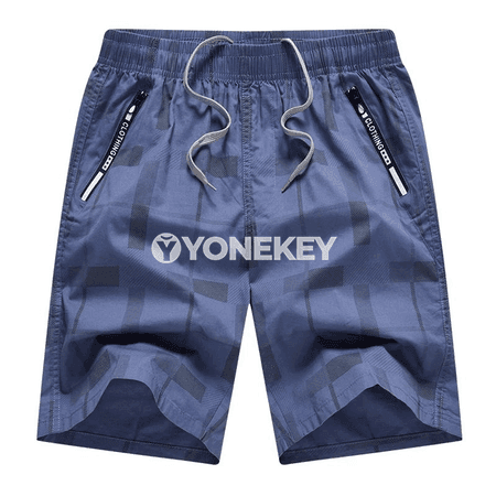 Erkekler üçin giň kesimli ýaz şortikleri, elastik bil, XL-6XL