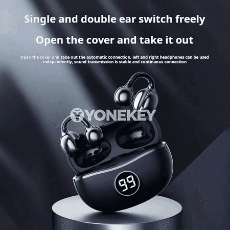 Bluetooth simsiz sport nauşnikler, LED displeýli, mikrofonly