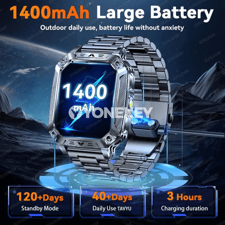 GUHUAVMI AK86 akylly sport sagady, 5ATM suw geçirmez, Bluetooth jaňly