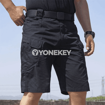 Erkekler üçin ýazlyk cargo şortikler, köp jübülü ýeňil model
