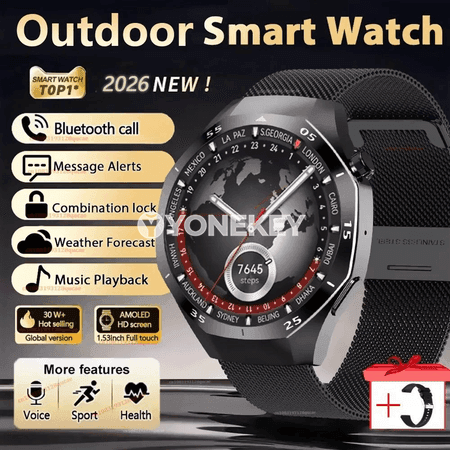 Akylly sagat 5 Pro, GPS, Bluetooth jaňlar, saglyk gözegçiligi