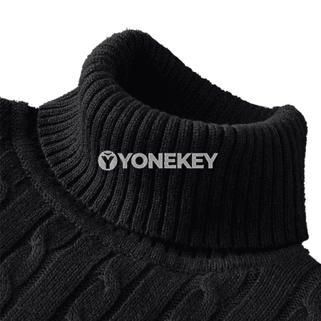 Erkekler üçin ýyly ýokary boýunly dokalan pullover, gyş üçin rahat köýnek