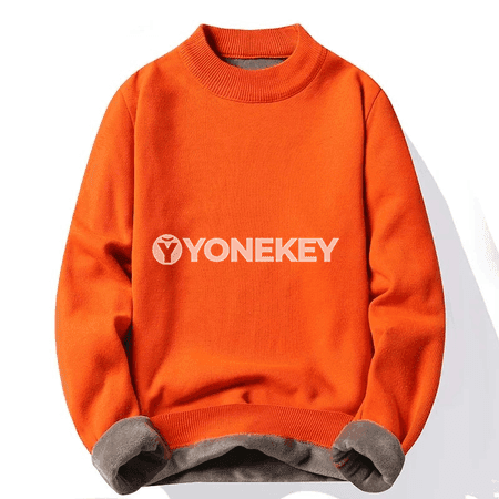 Erkekler üçin ýyly galyň fleece pulower, gündelik stil