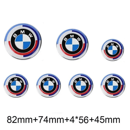 BMW üçin 7 bölekli 50 ýyllyk emblemalar toplumy, öň/yzky/bagaj