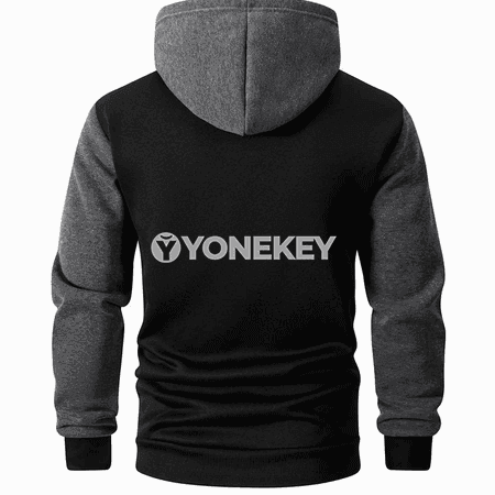 Erkekler üçin kapşonly, jübili ýyly sport eşigi, blok reňkli