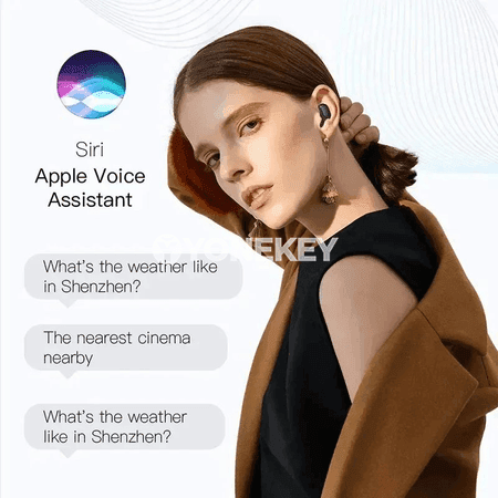 E6S TWS Simsiz Bluetooth Gulaklyklar, Mikrofonly, Ak/Gara
