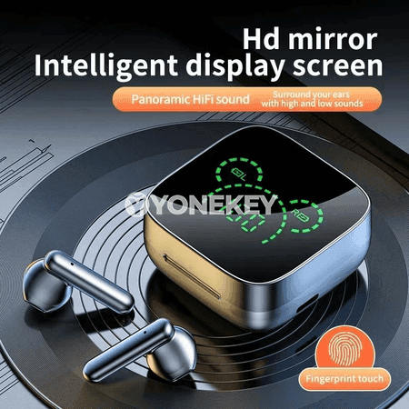 TWS Bluetooth simsiz nauşnikler, sensor dolandyryşly, LED displeýli