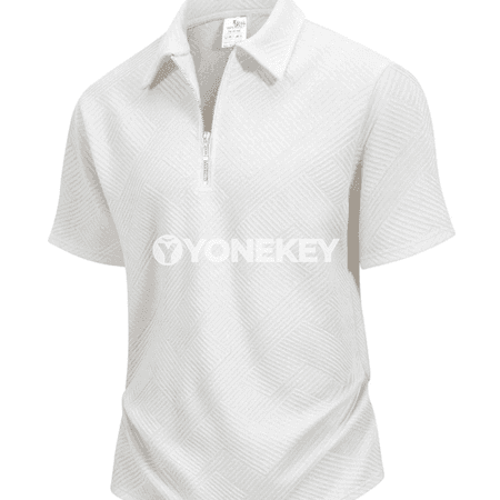 Erkekler üçin dem alýan polo köýnek, ýarym zip, ýaz-tomus
