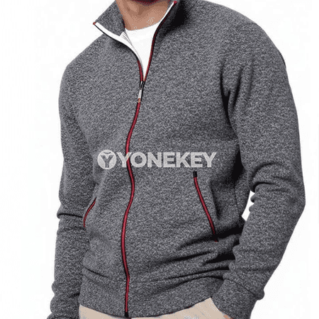 Erkekler üçin fermuarly ýyly ýeňil kurtka, uzyn ýeňli, S-3XL