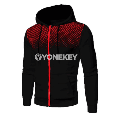 Erkekler üçin ýyly fleece sport kostýumy, fermuarly, sapakly