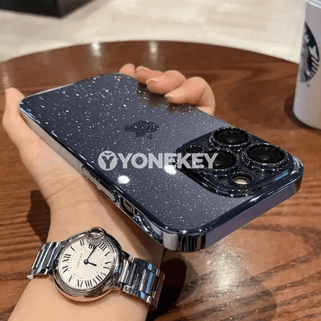 iPhone üçin açyk glitterli gorag gaby, güýçli ýeňil bumper
