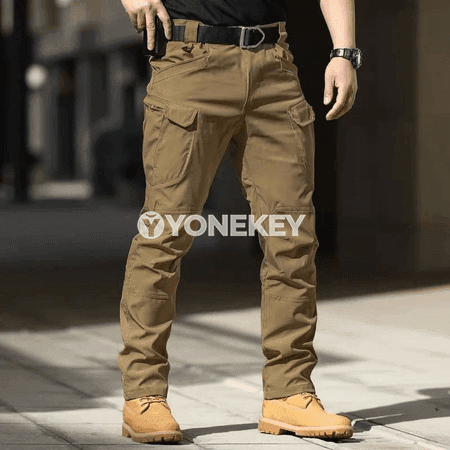Erkekler üçin ýaz-güýz outdoor cargo balaklary, elastik