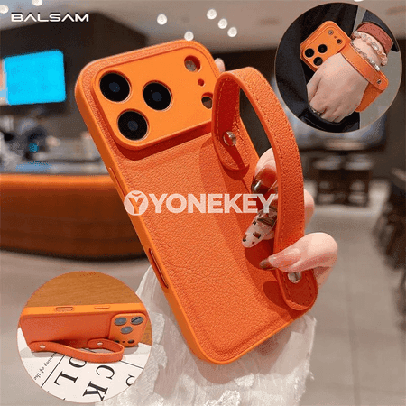 Deri gurluşly bilezikli iPhone gapagy, mat goragly