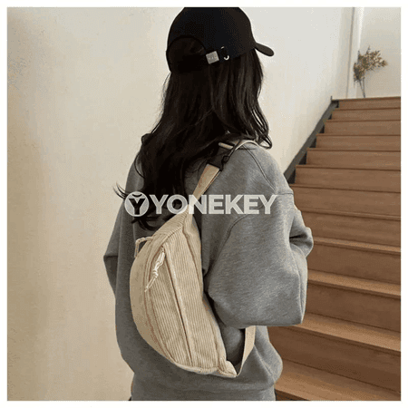 Zenanlar üçin korduroý bil sumkasy, egin we crossbody görnüşli