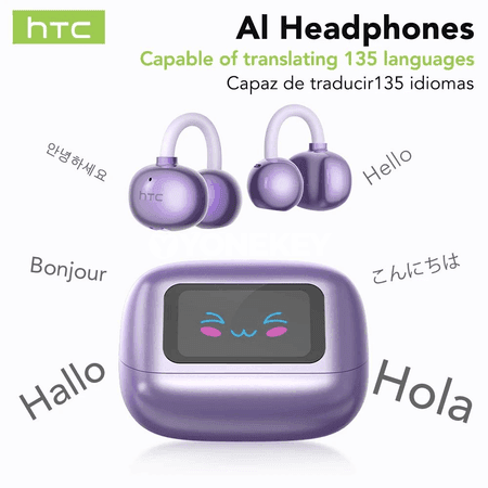 HTC NE54 Bluetooth gulaklyklary, AI terjimeçi, akylly sensorly ekranly
