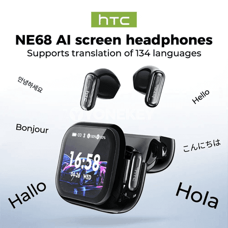 HTC NE68 AI terjime gulaklyklar, Bluetooth 6.0, pes gijikme