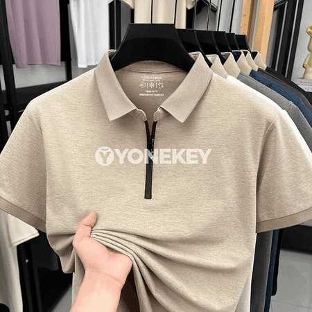 Erkekler üçin ýarym zip polo köýnek, çalt gurajak we dem alýan