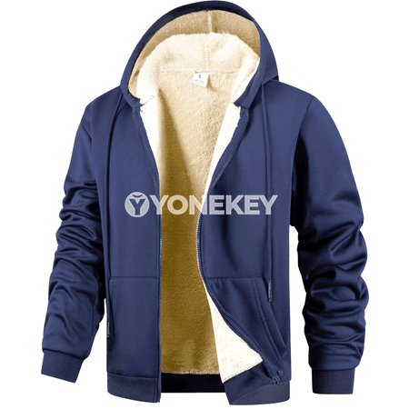 Gyş üçin ýyly fleece erkek zipli kapýuşonli switer