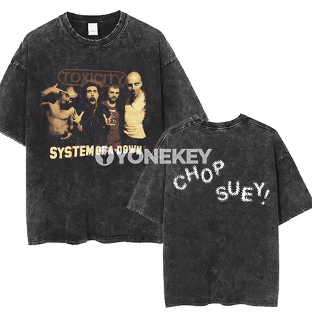 System of a Down Toxicity grafikal erkek köýnegi, oversize rock stil