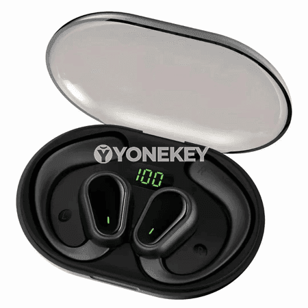 Bluetooth simsiz quloq içi nauşnikler, mikrofonly, LED görkeziji bilen