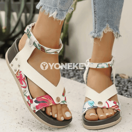 Aýal-gyzlar üçin retro sandallar, moda we rahat dizaýn