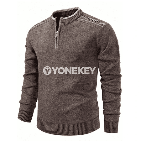 Erkekler üçin fermuarly gündelik hudi, güýz-gyş trikotaž sweatshirt
